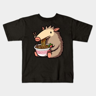 Aardvark Eating Ramen Kids T-Shirt